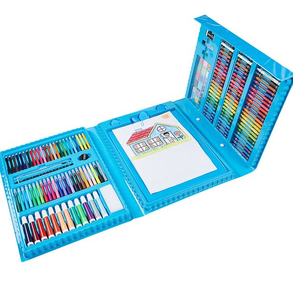 

176pcs/set painting graffiti paint brush kit kids art entertainment toys with easel perfect birthday present