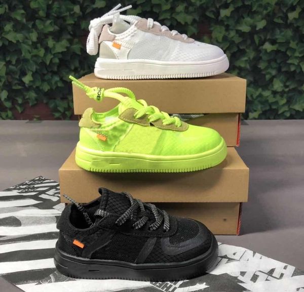 

Walking OG Off Дети Воздушные Принудительно 1 Вольт Низкие Детские Кроссовки Белые Черн