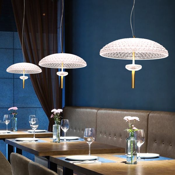 Ristorante moderno Lampade a sospensione a LED bar illuminazione ombrellone in vetro Nordic soggiorno decorazione lampada a sospensione luci del corridoio