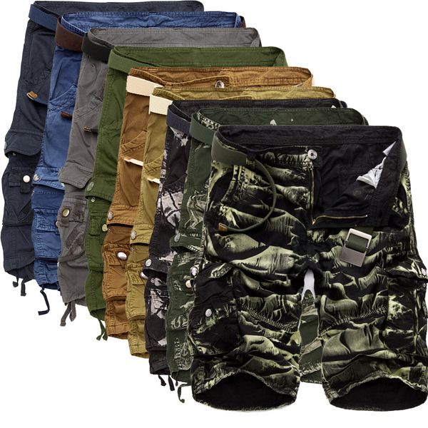 

men cargo shorts camouflage summer casual mens short pants brand clothing comfortable camo men's cargo shorts, White;black