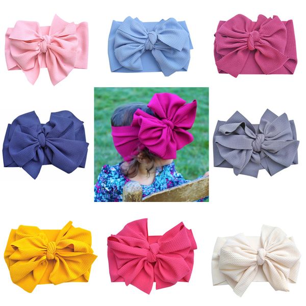 

double bows baby headband wide infant baby girl headband birthday party headwear turban big bow hair accessories 15 colors, Slivery;white