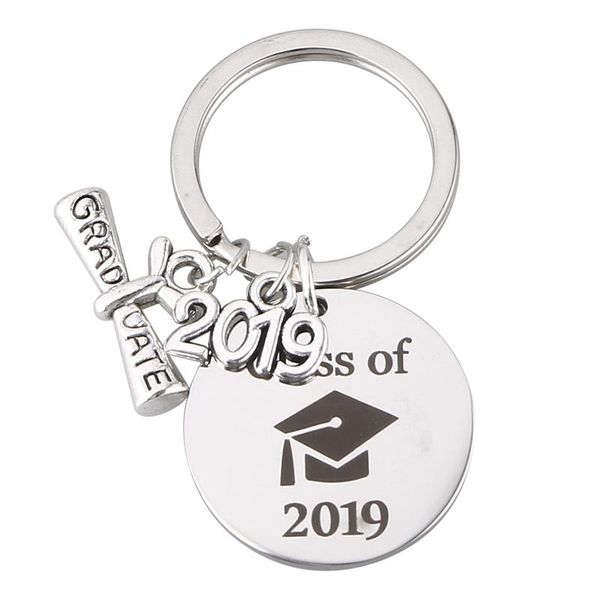 

stainless steel graduation keychain simple decor hanging keyring gift for student graduate friend