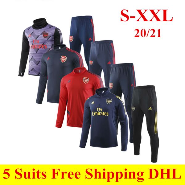 

2020 new arsenel pepe red soccer uniform thai quality 20 21 guendouzi football kit tierney nicolas long sleeve trousers training suit s-xxl, Gray;blue