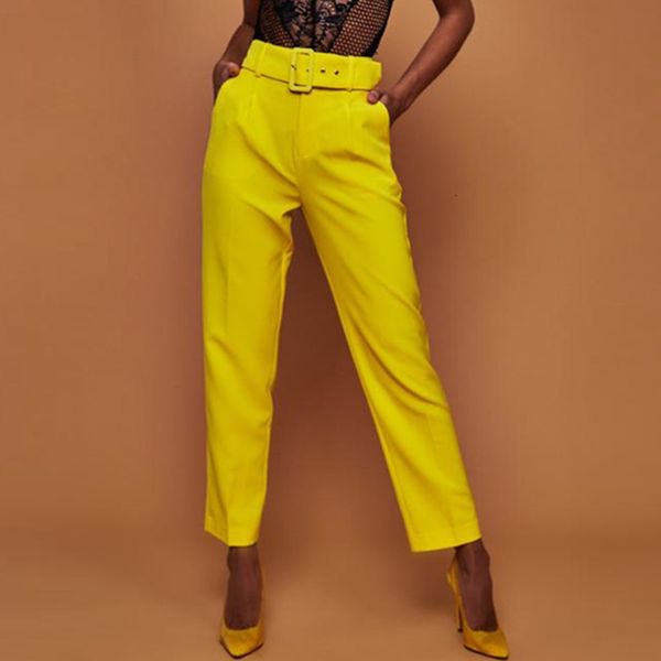 

pants women trousers high autumn waist belt casual fashion straight pockets office lady streetwear women pants, Black;white