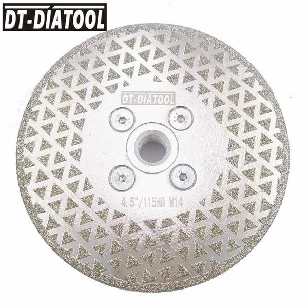 

dt-diatool 1pc electroplated diamond cutting disc grinding wheel both side coated saw blade for cuttting marble tile m14 thread