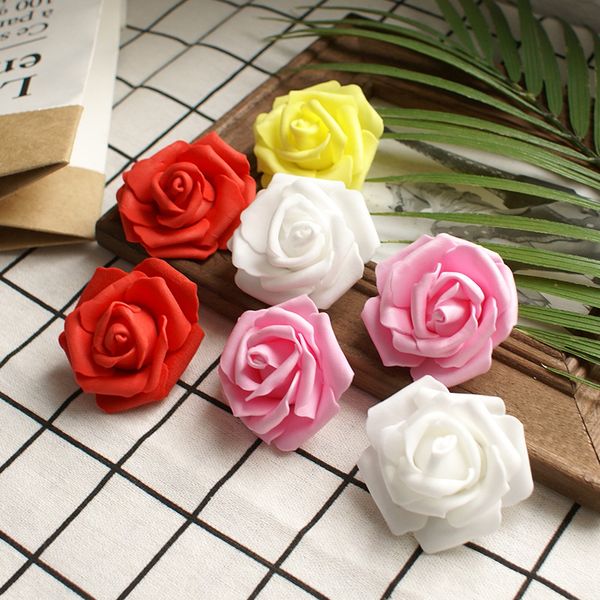 

50pcs artificial 6cm foam pe rose flower head wedding candy box flower ball diy handmade furniture creative decoration