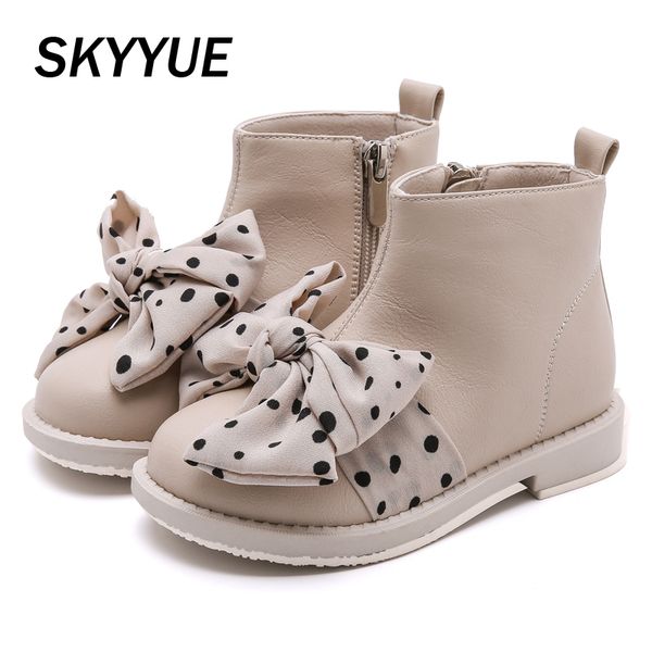 

winter new kids princess boots baby girls bow ankle boots children soft pu leather shoes brand black fashion warm, Black;grey