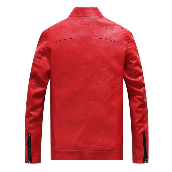 

spring and autumn new style men pu leather korean-style slim fit stand collar jackets casual fashion coat 995, Black