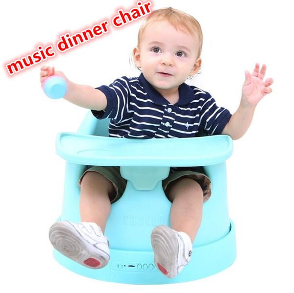 

portable child seats environmental protection pu eating musical baby chair pu infant study seat stroller dinner chair