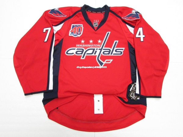 

custom john carlson washington capitals home 40th anniversary jersey stitch add any number any name mens hockey jersey xs-6xl, Black;red