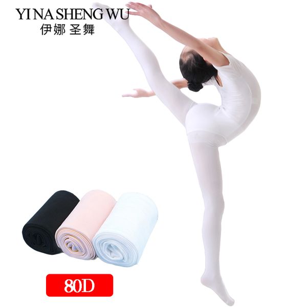 

80d children girls professional ballet dance tights new white nude black kids nylon leggings gymnastics dance ballet pantyhose, Black;red
