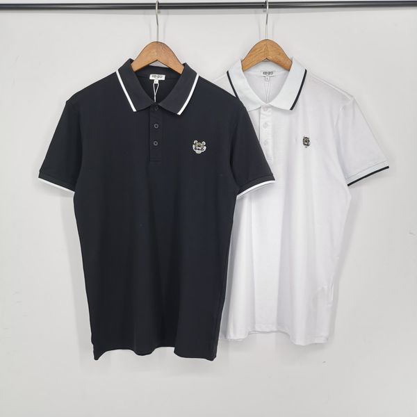 

special brand summer designer polo embroidery mens polo shirts fashion polo shirt men high street casual tee tiger shirt, White;black