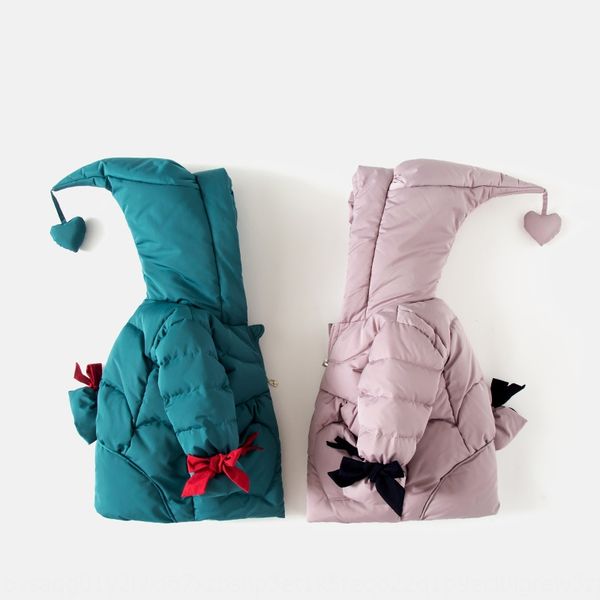 

baby children's down jacket girl 1 children's wear winter midi 3-year-old thickened infant winter wear hooded down jacket, Blue;gray