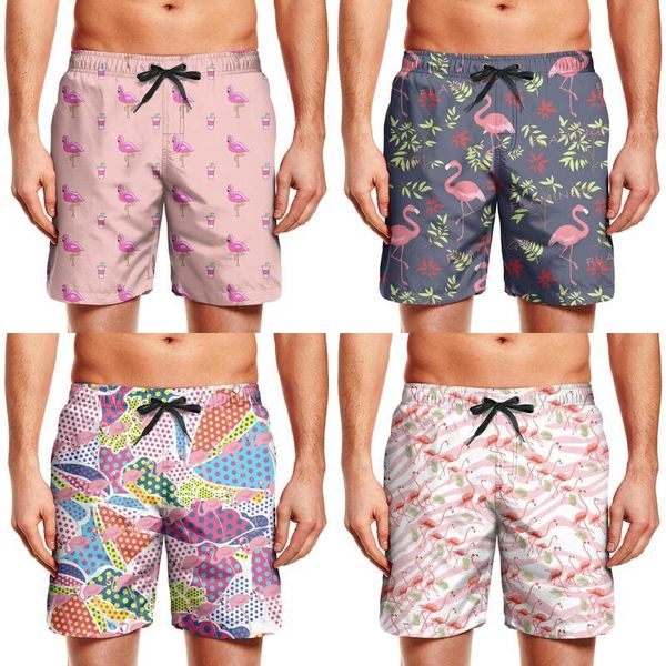 

плавки мужские розовый фламинго партии упражнения пляжные шорты борту пользовательских милый мультфильм розовый clipart волна фламинго цвето