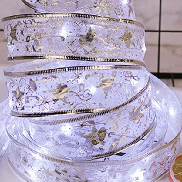 

40 led ribbon window curtain lights string lamp house party decor striking christmas tree decoration ribbon glowing ers 722
