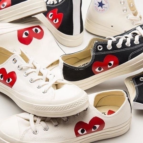

cdg kawakubo rei commÃ¨ des garÃ§ons play x convÃ¨rse 1970s big eyes jointly name casual sneakers skateboard classic fashion shoes 112140, Black