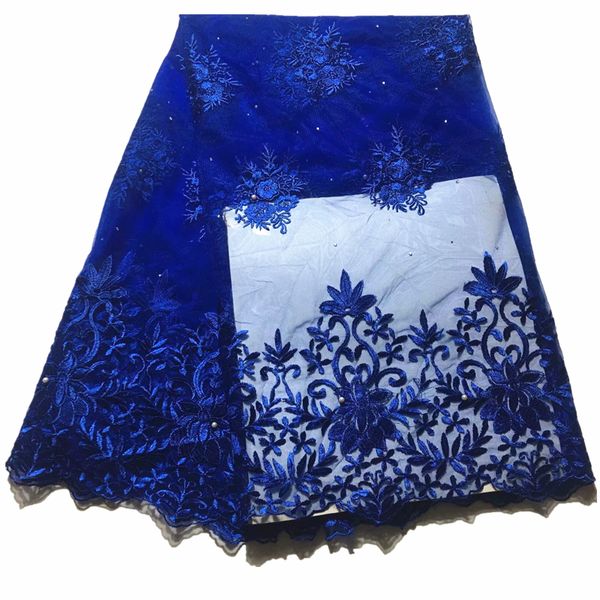 

fashion 2019 new african lace fabrics nigerian lace fabrics with beads french fabric for wedding, Black;white