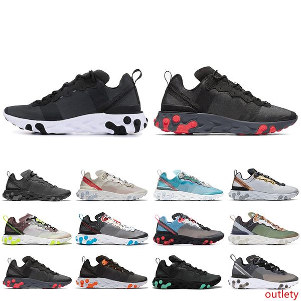 

2019 react element 87 55 mens womens runing shoes sail solar red royal tint mens trainers sneaker shoes size 36-45