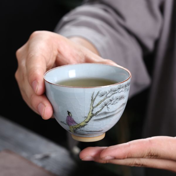

чашка чая керамическая чашка 100мл китайский kung fu tea set vintage чайная master пиалу контейнер teaware drinkware пуэр чашки crafts