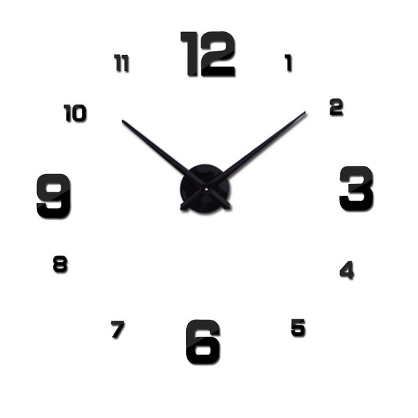 

new real metal 3d diy acrylic mirror wall clock watch clock home decoration modern needle quartz sticker