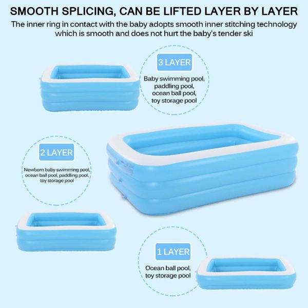 

summer 130/150/190cm inflatable swimming pool square children swimming pool portable child kids inflatable outdoor indoor