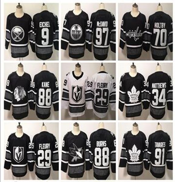 

Tampa Bay Lightning Maple Leafs Sharks 2019 All Star Game 91 STAMKOS 86 KUCHEROV 88 KANE 97 MCDAVID 91 TAVARES 34 MATTHEWS Hockey Jersey