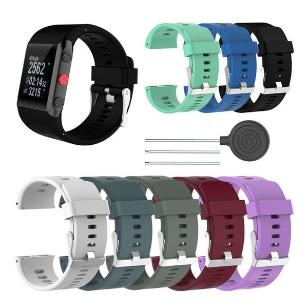 

multi colors watch band strap pin buckled adjustable soft silicone wristwatch bands with tool for polar v800 gps sport watch