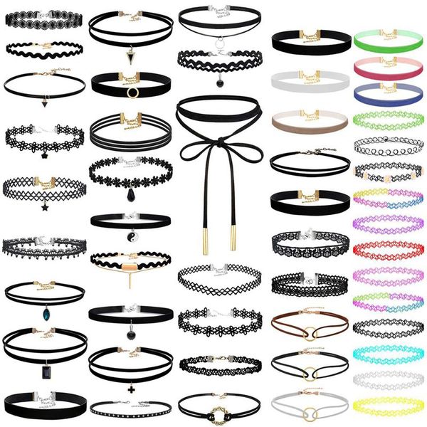 

50pcs choker necklaces set for teen girls and women, Golden;silver