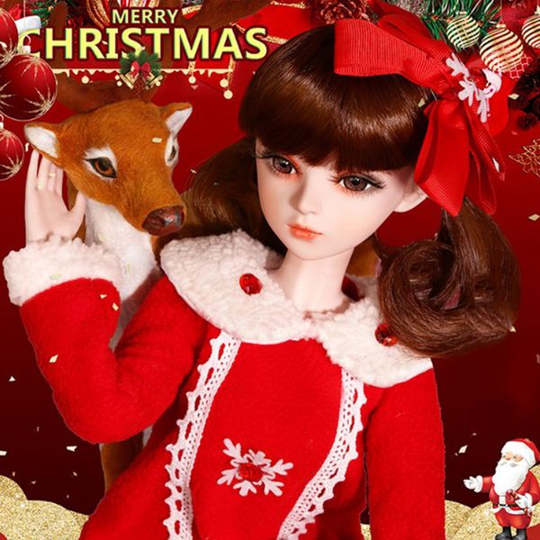 

1/3 fashion christmas pants outfit with garland for bjd dolls dress up red