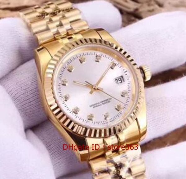 

5 style women watch diamond automatic movement ladies montre day wristwatches just style clock 316l stainless steel sapphire 36mm dial sale, Slivery;brown