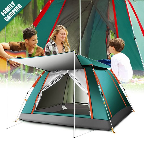 

2019 new family camping tent 5/8 person large space tents automatic opening waterproof four sides breathable outdoor hiking tent