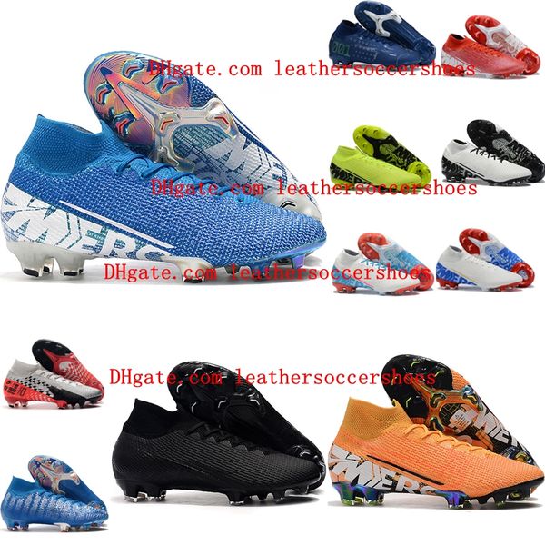 

2018 new arrival men occer cleat mercurial uperfly 7 elite njr cr7 fg occer hoe high ankle football boot neymar ronaldo taco de fu