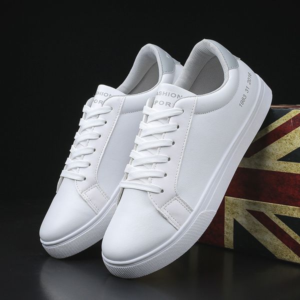 

casual shoes men's flat shoes breathable pu leather fashion flat classic outdoor men's and women's couple models shoe, Black