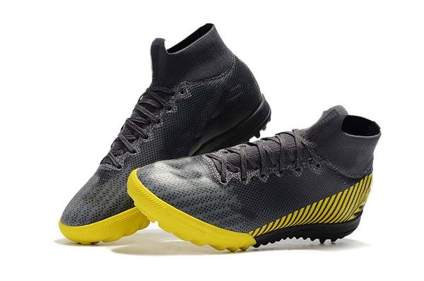 

2019 men mercurial superfly vi elite cr7 ic tf indoor soccer cleats neymar designer high help silver yellow trainers football boots