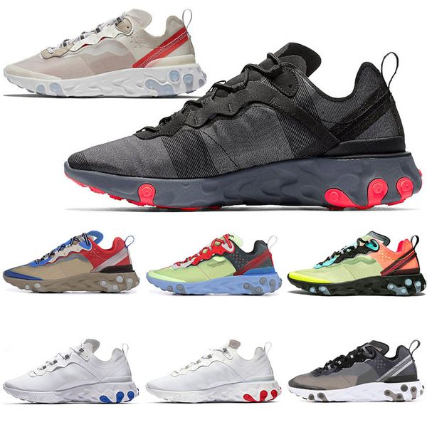 

55 87 react element running shoes blue chill solar men women orange triple black white sail royal red moss mens trainers sport sneakers