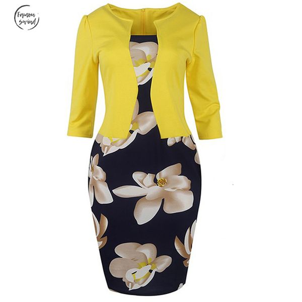 

женщины платье one piece лоскутных цветочные печати элегантного партия бизнес формальный офис плюс размер карандаш повседневная работа, Black;gray