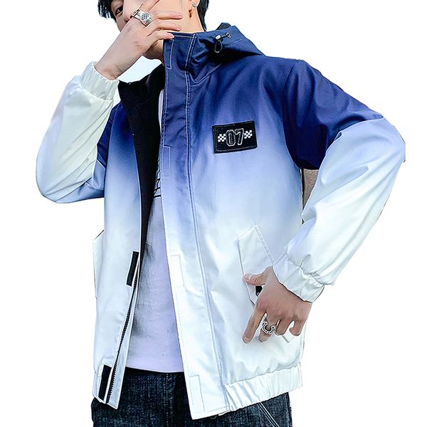 

новая весна куртка с капюшоном мужчины printed pattern bomber jacket мода молнии куртки мужские пальто причинная топы мужской streetwear оде, Black;brown