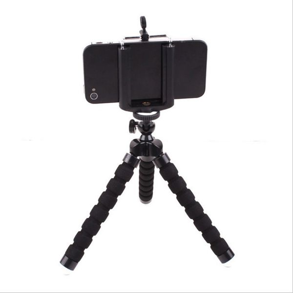 

flexible sponge ocs mini tripod with wireless remote shutter for iphone mini camera tripod phone holder clip stand