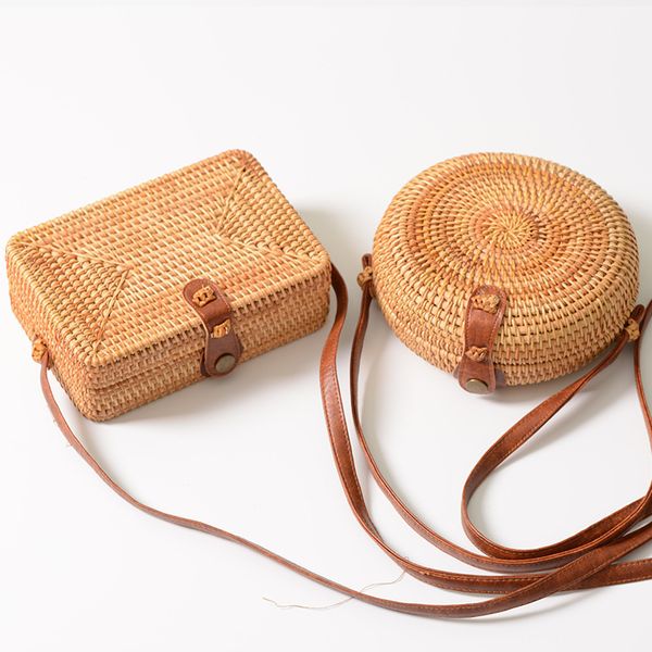 

rattan package ins oblique spanning mini bao sen baskets basket ancient chinese handmade woven leather buckle bag
