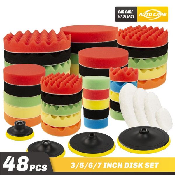 

48pcs polishing wave flat pad for car polisher for car polisher wax pulidora auto polishing circle buffing pad tool kit