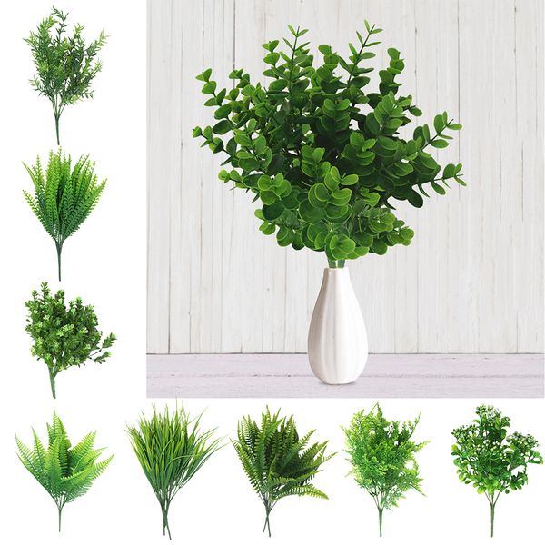 

1pc artificial plastic 7 branches grass plant fake flower plastic plants wedding flower arrangement christmas home decoration