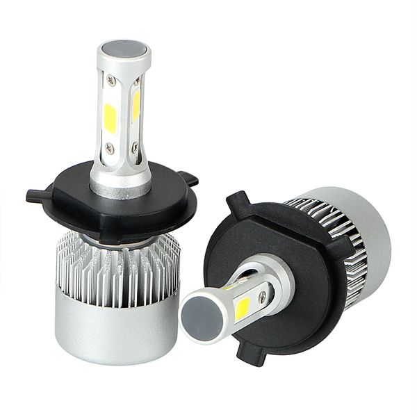 

1 pair car modification high power h4 hb2 9003 headlight bulbs dc9-32v ip65 led car lights 200w/set aluminum low/high beam