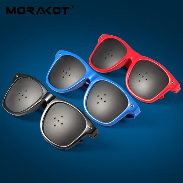 

morakot vision care pin hole sunglasses anti-myopia goggles eye exercise improve eyesight natural healing glasses t000707, White;black