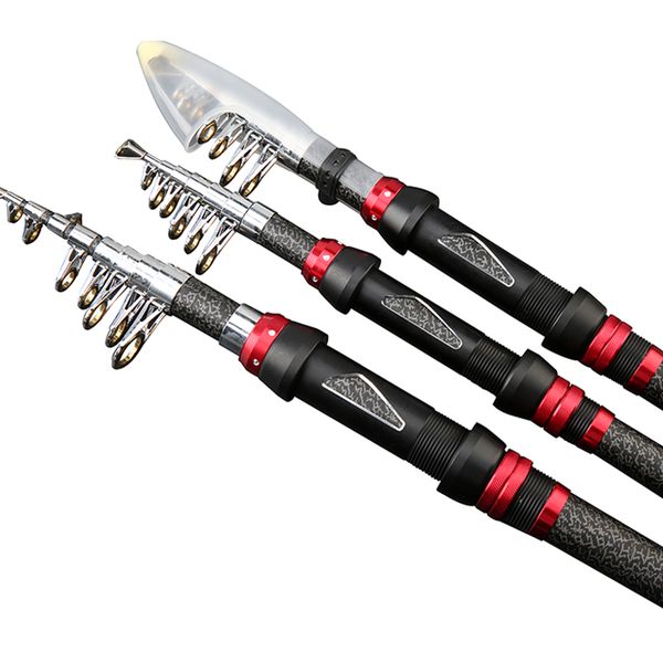 

new 1m-2.1m multifunction spinning rod carbon fishing fish pole travel fishing rod ultrashort tackle