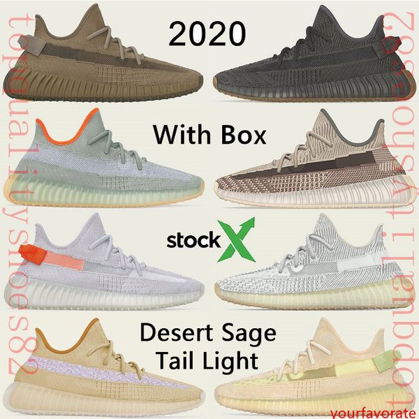 

2020 desert sage tail light kanye west running shoes marsh earth flax yecheil men women v2 trainers designer sneakers with stock x 36-48