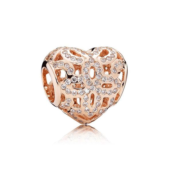 

новый 100% стерлингового серебра 925 1: 1 аутентичные 780003cz ажурное сердце роза очарование с фианитом браслет оригинальный женский подаро, Black