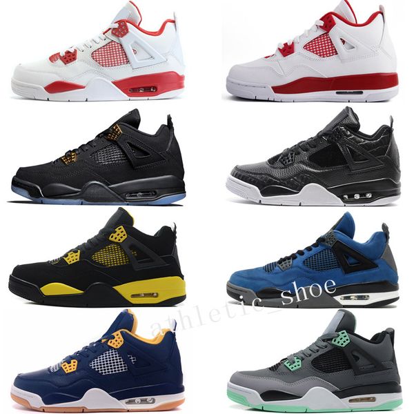 

new 4 4s men basketball shoes game royal thinker oreo eminem white cement pure money toro bravo bred military blue cavs sport sneakers