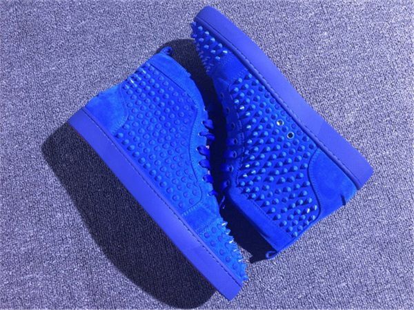 

High Quality Fashion Red Bottom Shoes For Men Women France Men Flats Graffiti Print Studded Spikes Wedding Party Casual Shoes Size 36-46