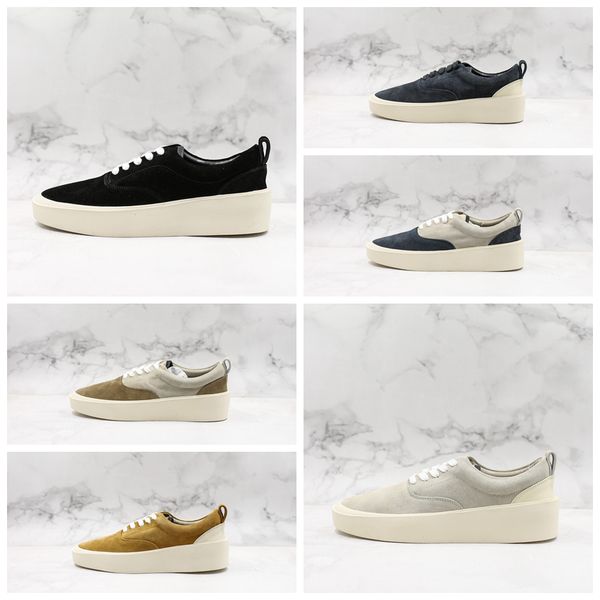 

fear of god 101 black bone rough suede low sneakers fog mens designer shoes canvas casual for men sneakers trainers size 46