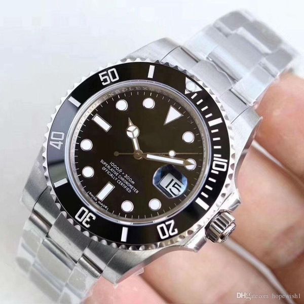 

2019 designer watche 116610ln 116610 automatic mechanical sapphire glass ceramic bezel stainless 40mm mens watches, Slivery;brown